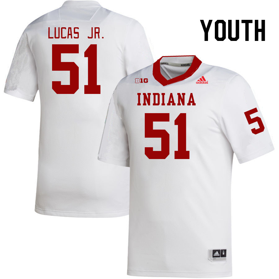 Youth #51 Patrick Lucas Jr. Indiana Hoosiers College Football Jerseys Stitched-White